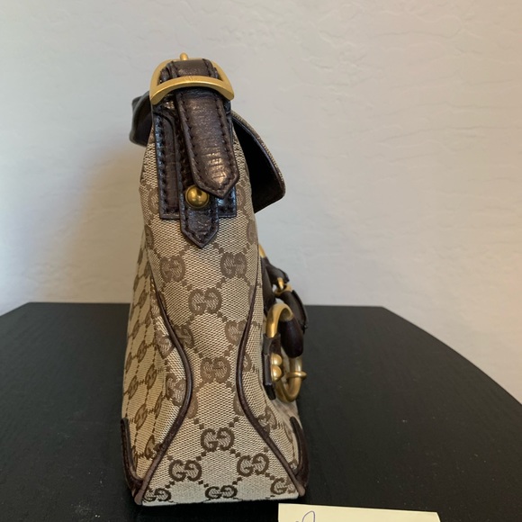 ✨ SOLD ✨ 100% Authentic Gucci GG Horsebit Vintage Jacquard Handbag - Picture 6 of 14